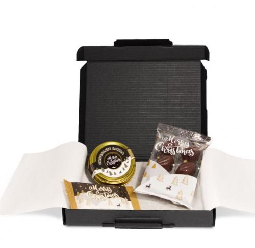 Letter Box Gift - Gold Caviar Chocolate Pearls, 6 Baton Mil Chocolate Bat, Signature Cocoa Ban Truffles